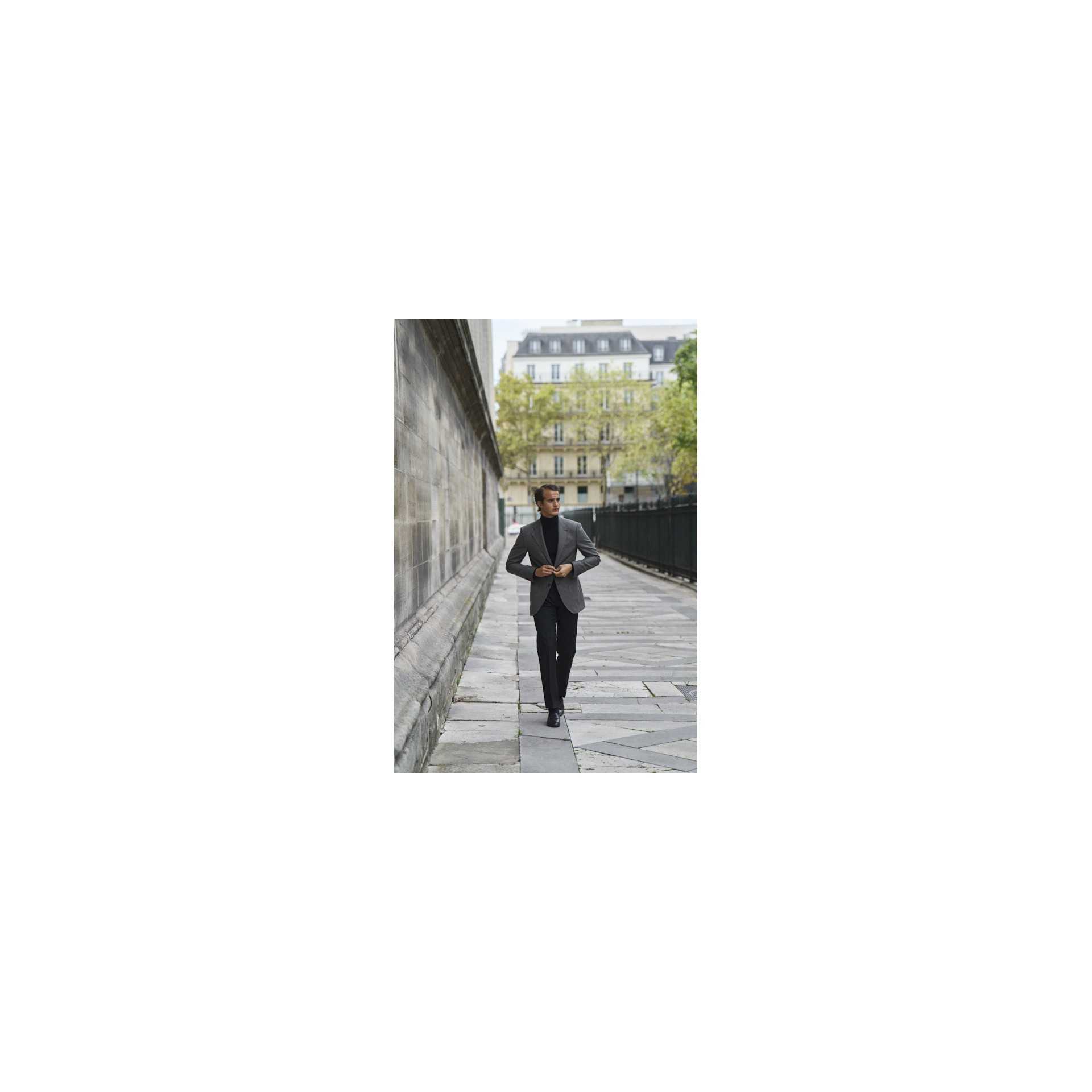 Costume en flanelle gris marron