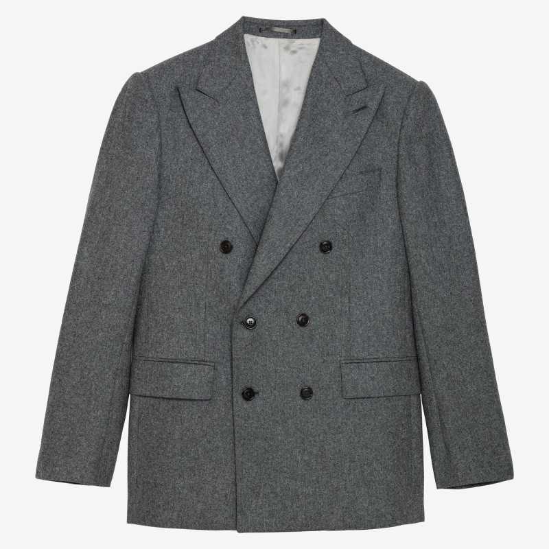 Costume croisé flanelle grise 370g Vitale Barberis