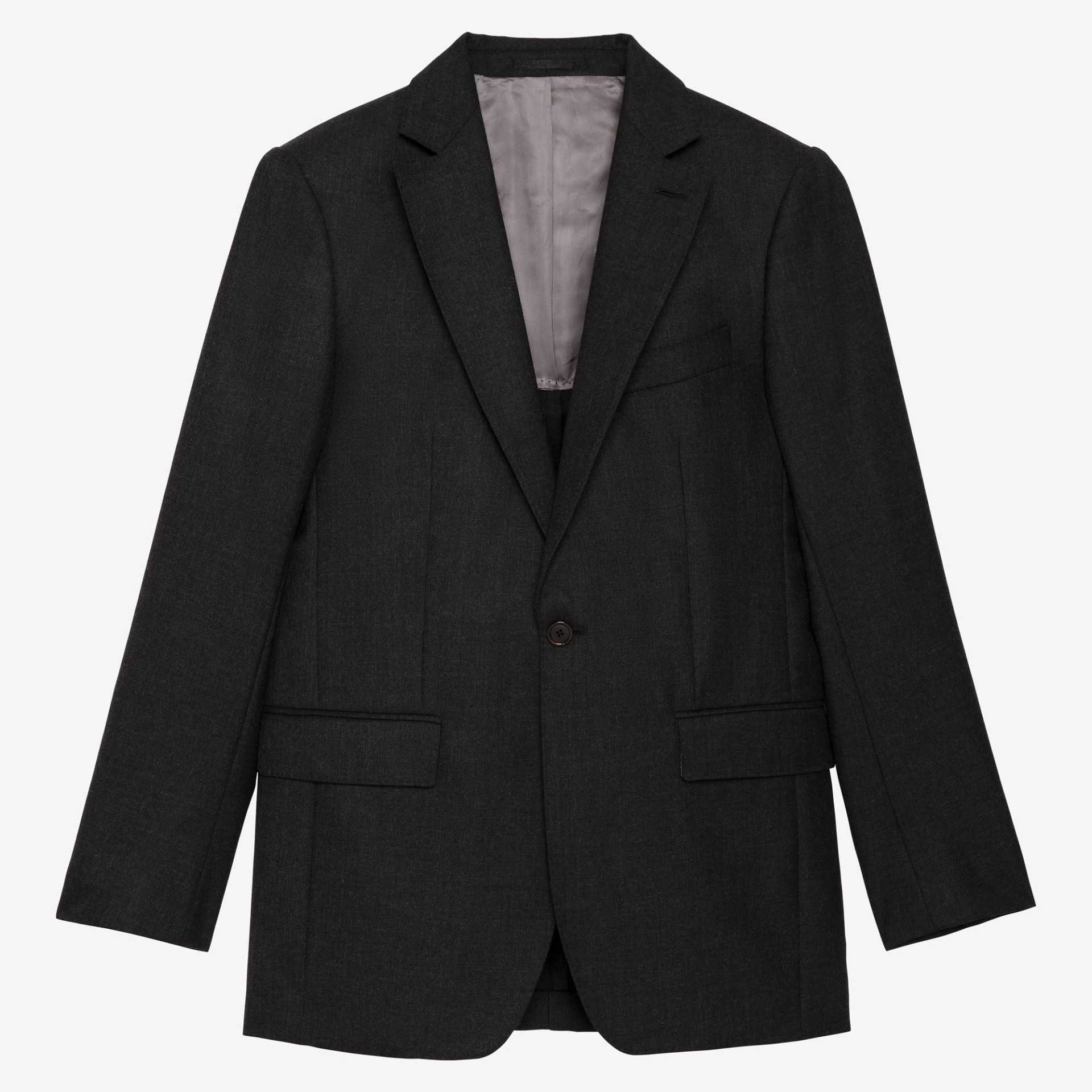 Costume anthracite gabardine Standeven 340g un bouton