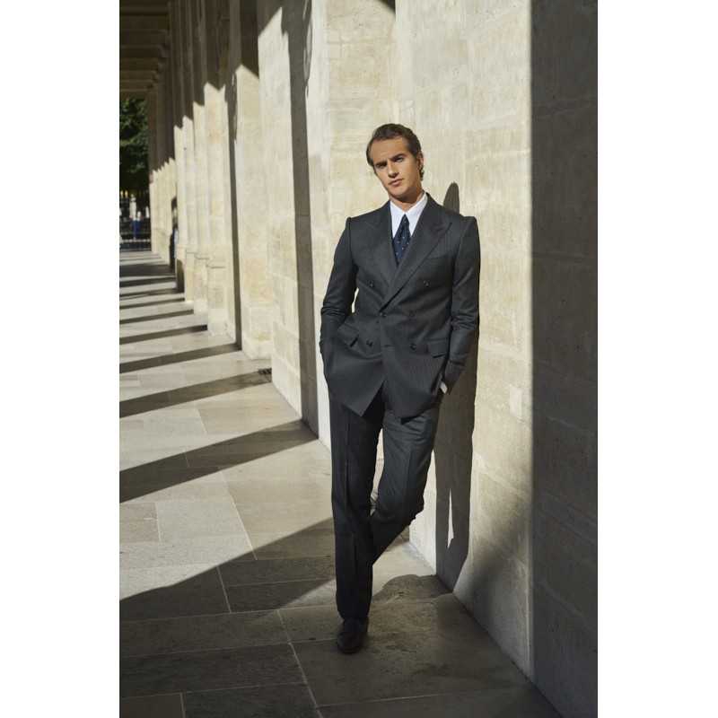 Costume croisé à chevrons anthracite Standeven