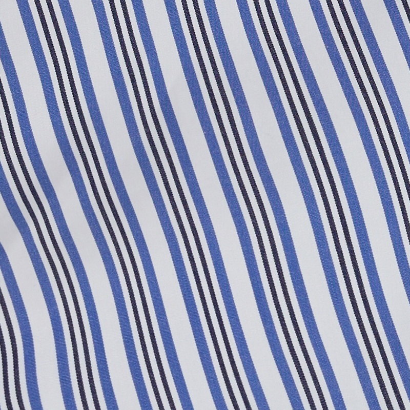 Popeline Rayé Bleu Marine