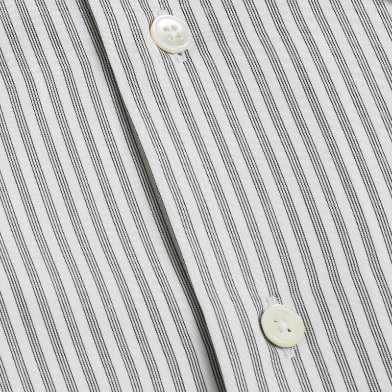 Popeline Rayé Noir / Grises