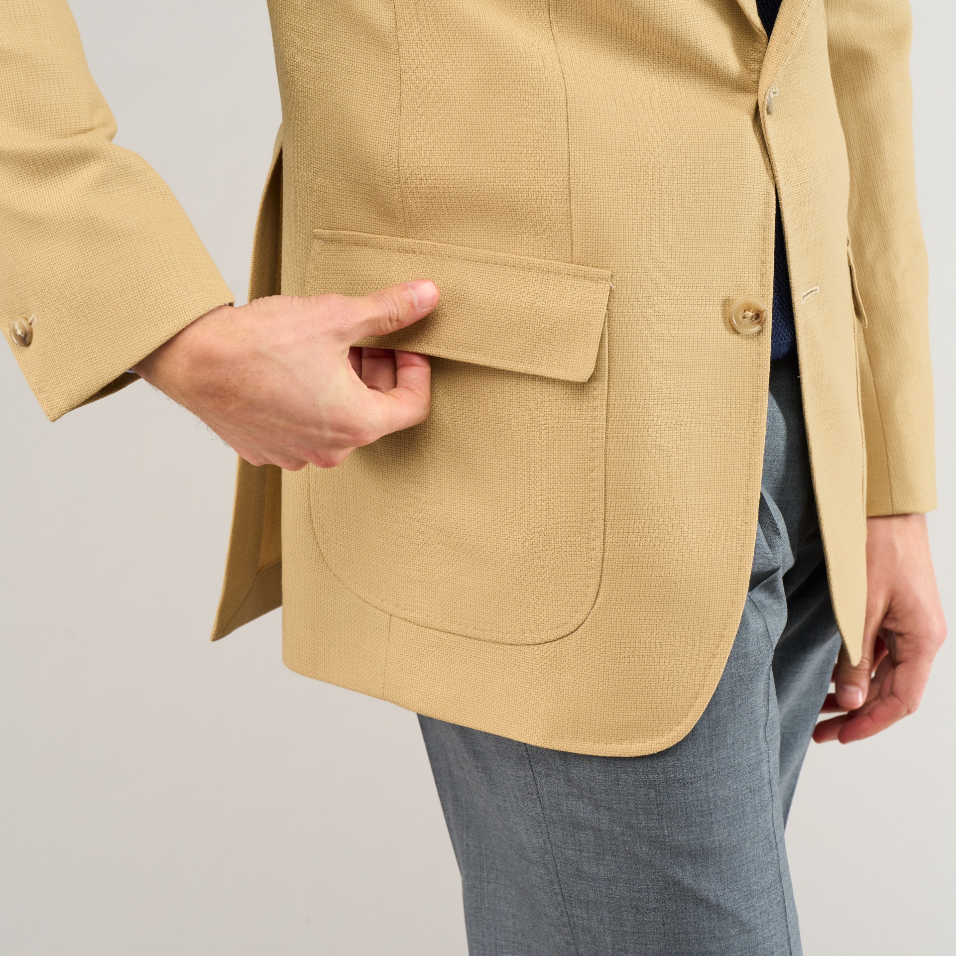 Veste sport beige Mock Leno | Blazer estival homme
