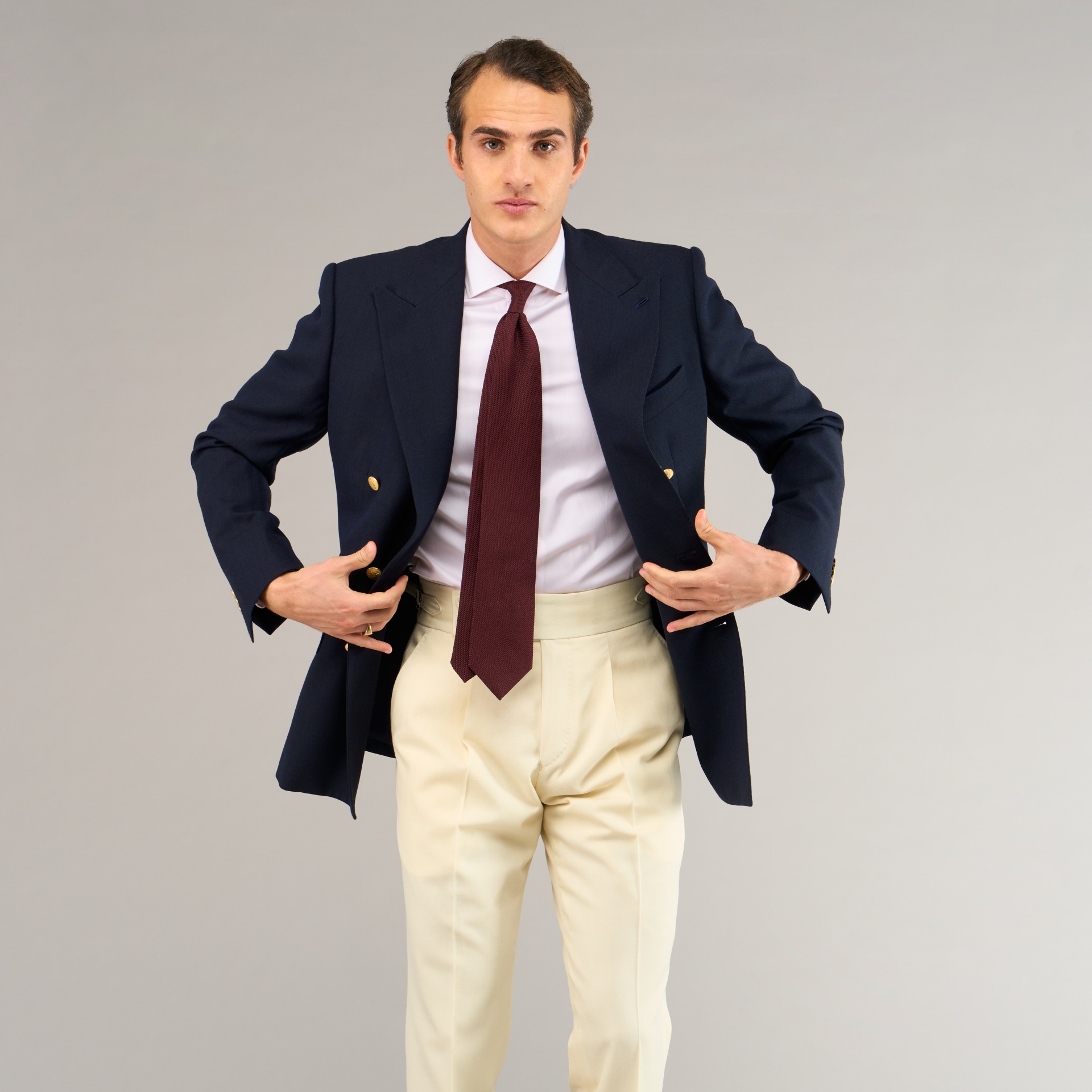 Veste croisée bleu marine Fresco 2 plis | Blazer classique homme